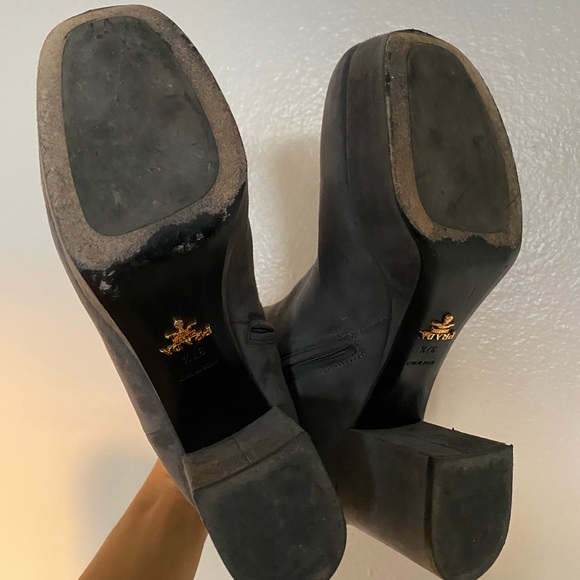 Prada Grey Suede Ankle Boots - Picture 3 of 3